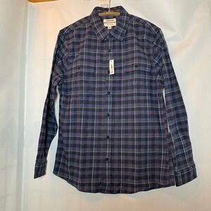 NWT GOODTHREADS Men's Slim Fit Flannel Long Sleeve Button Down Shirt Size L